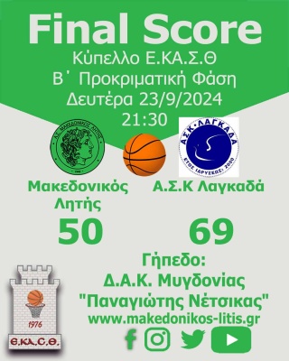 🏀 🏆 Πραγματοποιήθηκε η κλήρωση του κυπέλλου Ε.ΚΑ.Σ.Θ.