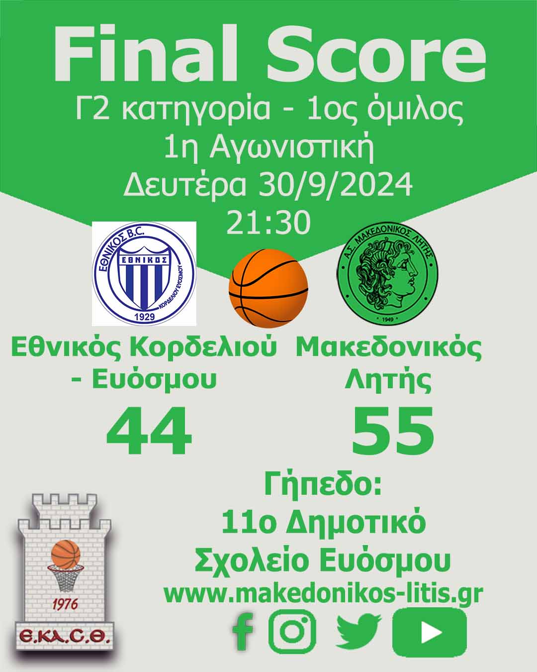 Εθνικός Κορδελιού Ευόσμου - Μακεδονικός Λητής